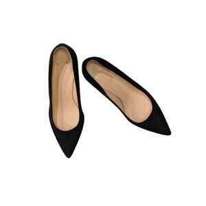 J. Crew Laney Block Heel Black Suede Pumps Size 6